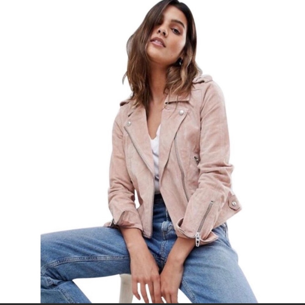 BlankNYC Suede Moto Blush Pink Jacket Small